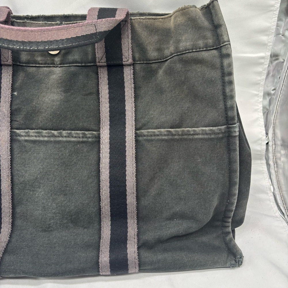 Authentic Hermès Fourre PM Canvas Navy & Grey Mini Tote Bag - Picture 3 of 6